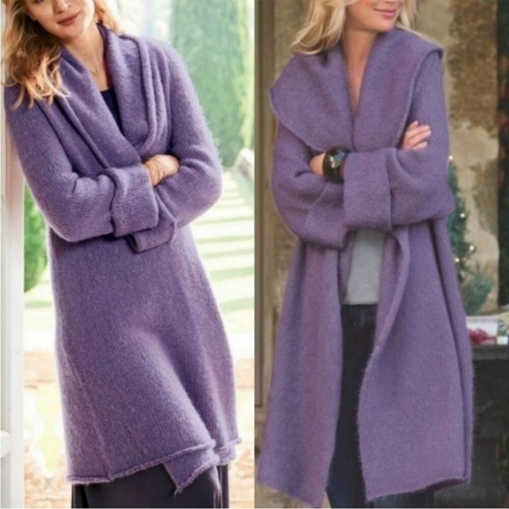 Size Large Soft Surroundings Soft Cozy Telluride Cardigan purple - Picture 6 of 6